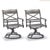 Frontgate “Carlisle” Cast-Aluminum Swivel Rocker Dining Chairs With Red Cushions, Set/4 For Sale - Image 4 of 12