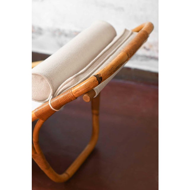 Reclining Chaise Longue in Rush and Original Fabric from BBB Bonacina, 1889 For Sale - Image 4 of 10