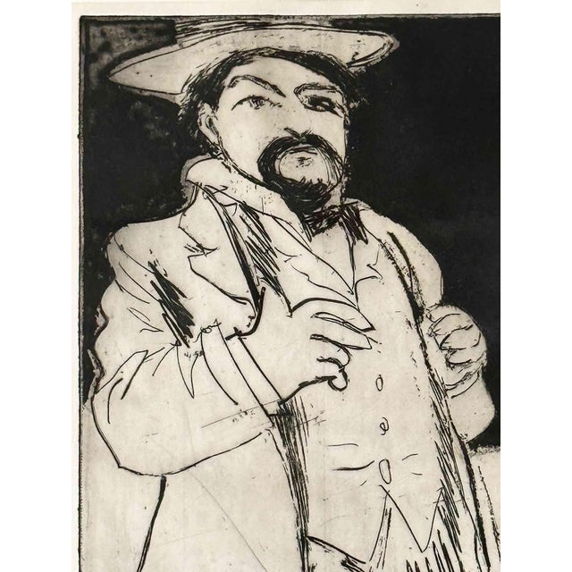 1960s Vintage Etching Portrait of a Gentleman For Sale - Image 5 of 6