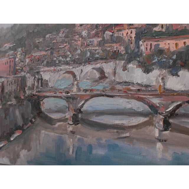 Mid 20th Century Original Painting of the Paris Canal For Sale - Image 4 of 5