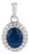 Late 20th Century Royal 2.43 Ct Oval Blue Sapphire & Diamond Halo Pendant by Carat&Her For Sale