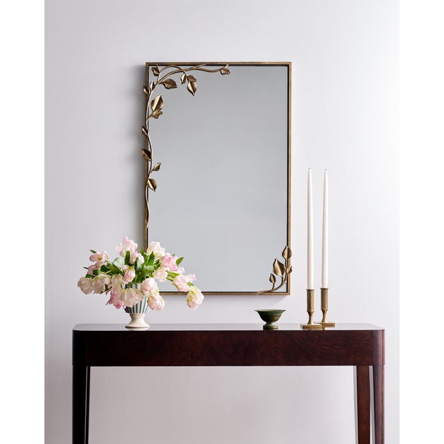 Contemporary Tobacco Graceful Leaf Mirror Wall Mirror For Sale - Image 3 of 10