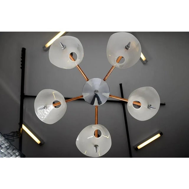 Mid-Century Brass Pendant Chandelier from Drukov, 1960s For Sale - Image 6 of 10