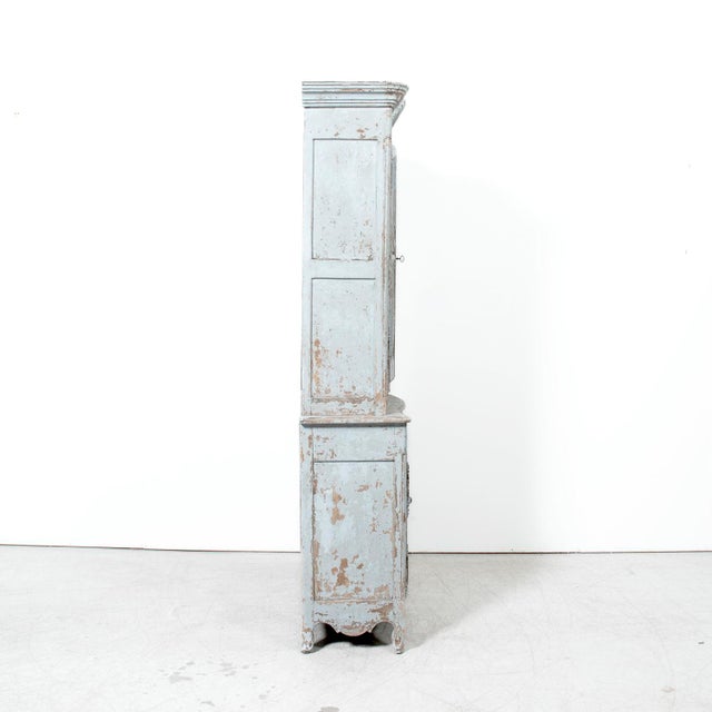Early 19th Century French Country Louis XV Style Painted Buffet Duex Corps or Bookcase For Sale - Image 17 of 18