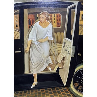 Oil Painting Exiting a Luxury Car Victor Konotopsky For Sale