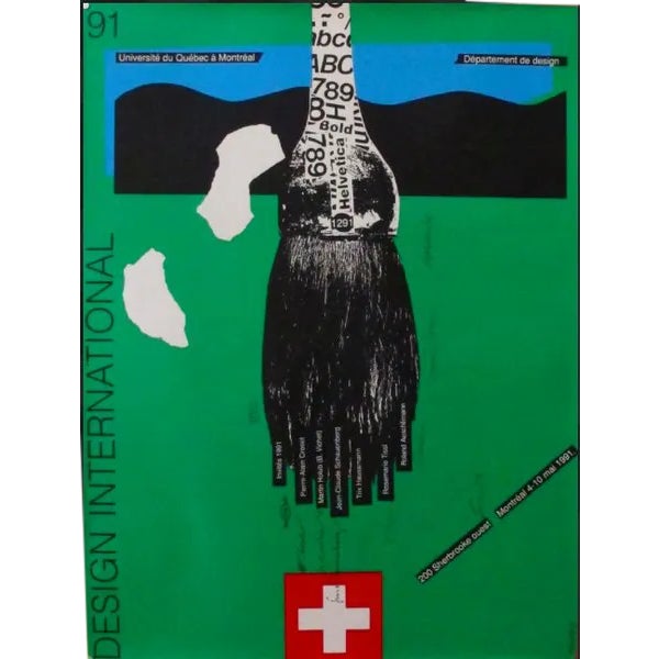 1991 Design International Uqam Poster - Alfred Halasa (Signed) For Sale
