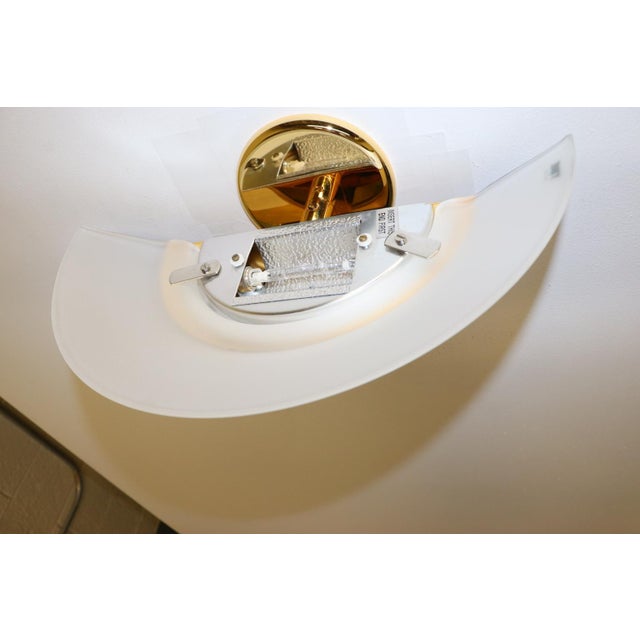 1990s Modern "Mezzo Alo" Wall Lamp Murano White Glass For Sale - Image 11 of 13