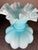 Fenton Art Glass Company 1970s Fenton Blue Satin Crimped Art Glass Melon Vase For Sale - Image 4 of 6