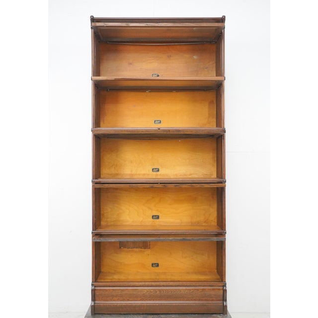 Traditional Antique Five Section Oak Hale Barrister Bookcase For Sale - Image 3 of 12
