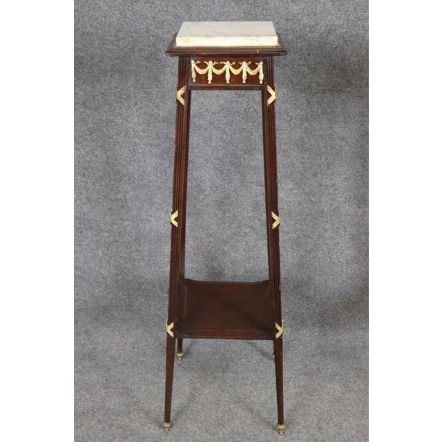 Fine Pair of Fine French Louis XVI Marble Top Bronze Mounted Plant Stands 1930s For Sale In Philadelphia - Image 6 of 8