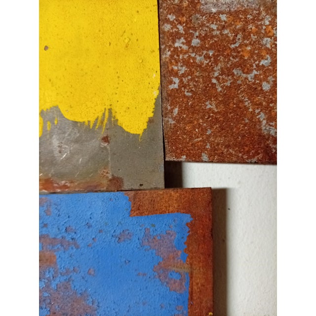 Contemporary Abstract Tempera, Aerosol, Rust on Metal "N 43" by Andre Debono For Sale - Image 6 of 9