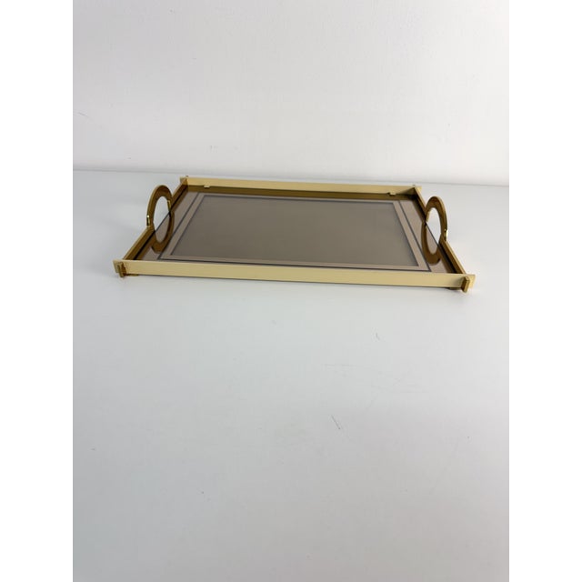 Italian Brass Tray with Smoked Glass Top, 1970s For Sale - Image 6 of 16