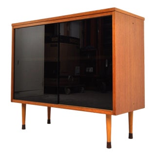 Vintage Cabinet with Smoked Glass Doors, 1970s For Sale