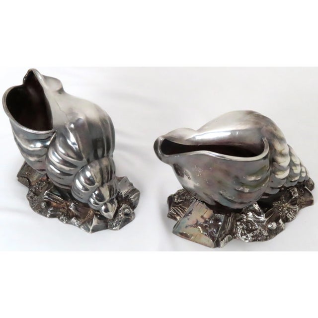 Matched Pair of 1871 Antique Aesthetic Victorian Sheffield England Silverplate Seashell Spoon Warmers For Sale - Image 13 of 13