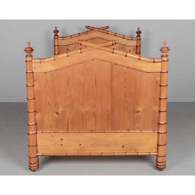 19th Century French Faux Bamboo Bed and Nightstand For Sale - Image 4 of 15