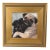 Two Pug Dogs Puppies Hugging Portrait Painting Including the Antiqued Gold Wood Frame For Sale