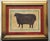 Black sheep, n beige ground, forest green and burgundy border. Americana, Realism , Folk Art, English Traditional. Framed...
