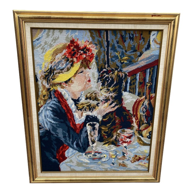 1960s Large Needle Point Framed For Sale