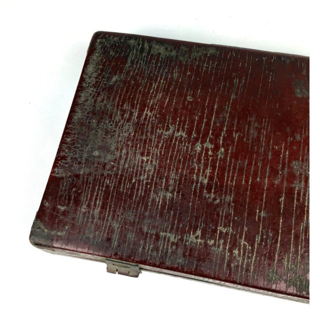 1900s Chinoiserie Leather Document Box For Sale - Image 9 of 13