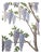 Single Hand Painted Silver Leaf Chinoiserie Wallpaper Panel, Wisteria Floral Mural, Custom Size Available For Sale
