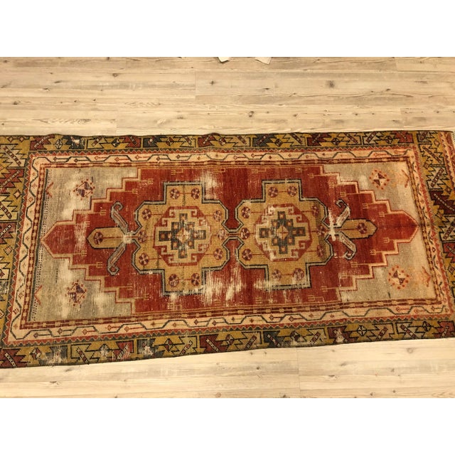 Textile Tribal Anatolian Vintage Distressed Rug - 2′10″ × 6′1″ For Sale - Image 7 of 11