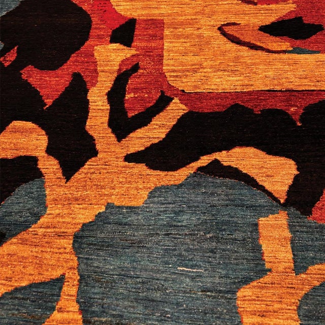 Modern Abstract Wool Rug, 1960s For Sale - Image 3 of 5