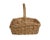 Late 20th century woven reed harvest / gathering basket. Square form with fixed twisted handle. Dimensions: 14" x 13.5" x...