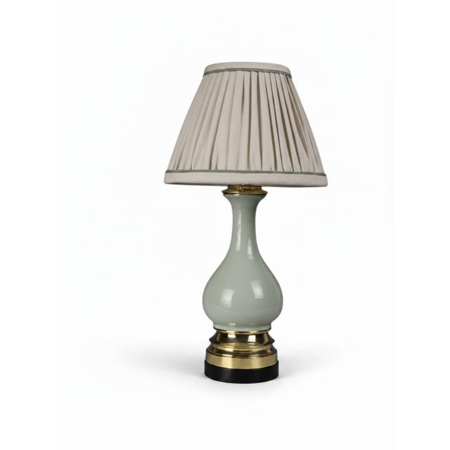 Victorian French Celadon Glazed Ceramic Table Lamp, 1890 For Sale - Image 11 of 11