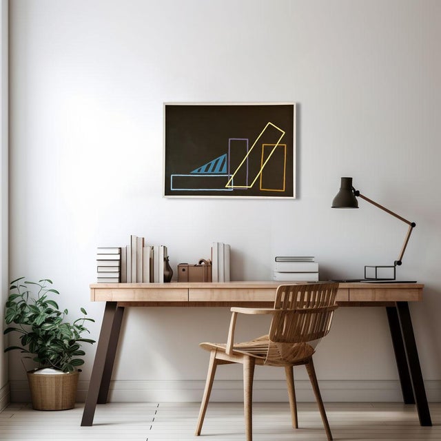 Geometric abstract painting made in 2020 by Amanda Andersen, initialed on the back. This piece is from a body of work...