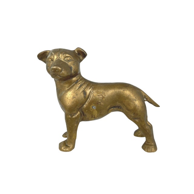 1940s Art Deco Brass Dog Doorstop For Sale - Image 5 of 5