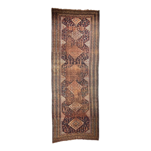 Antique Runner Kelleh Southwest Nomadic Animals, Pure Wool GEM Rug 6.9 x 19.4