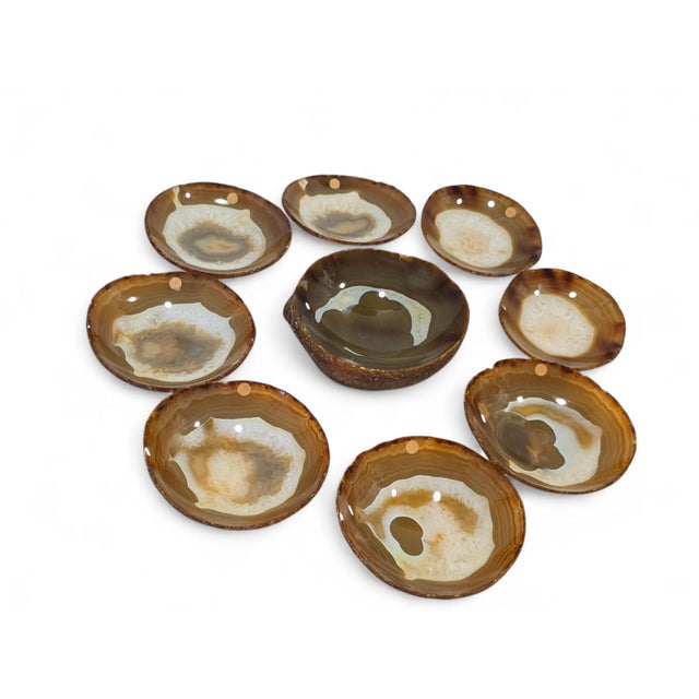 Carved Agate Bowls, 1970s, Set of 9 For Sale - Image 4 of 13