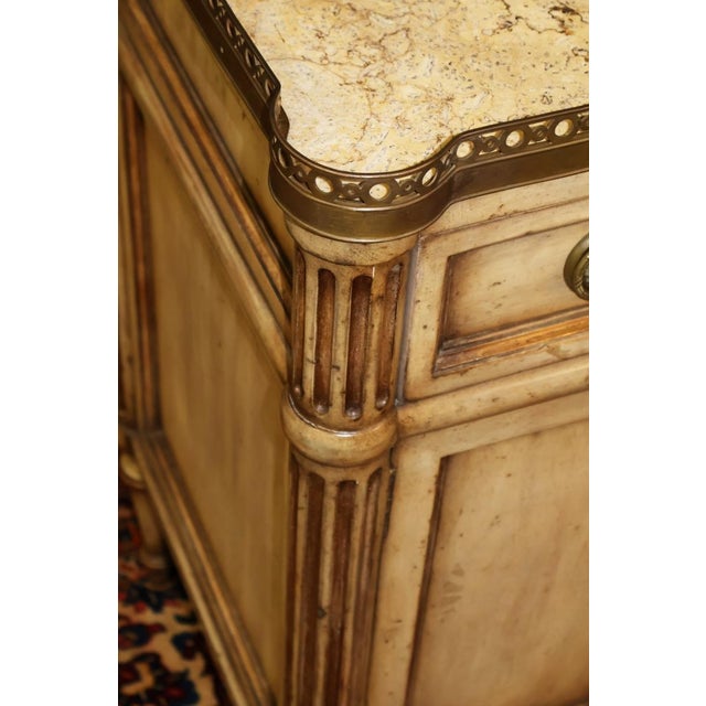 Cream Gustavian Style Marble Top Dresser Commode Chest Attributed to John Richard For Sale - Image 13 of 14