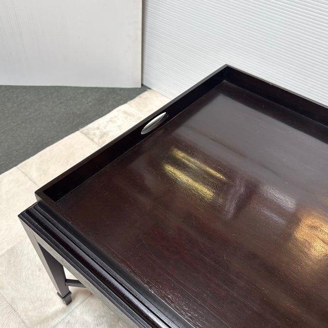 Barbara Barry for Baker Furniture Mahogany Tray-Top Coffee Table For Sale - Image 10 of 12