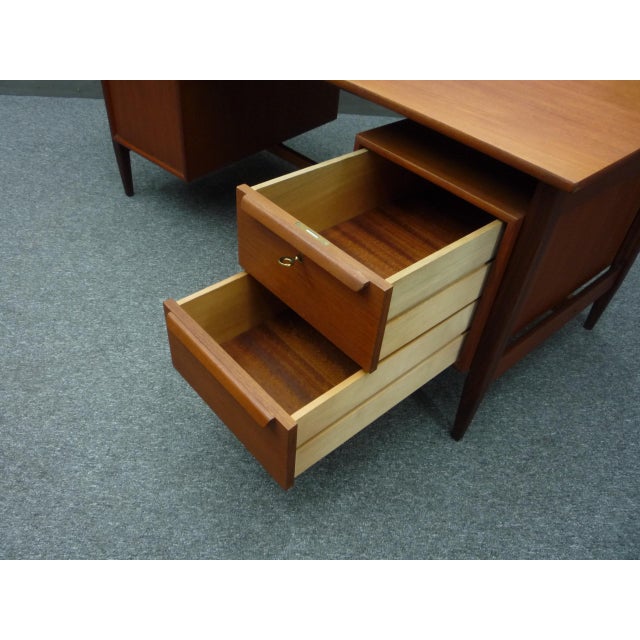 Large Vintage Executive Desk in Teak, 1960s For Sale - Image 10 of 14