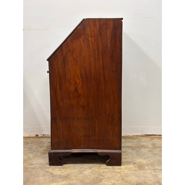 Antique English Georgian Mahogany Slant Front Bureau Desk For Sale - Image 9 of 12