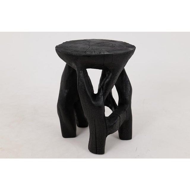Wood Sculptural Side Table by Logniture For Sale - Image 14 of 15