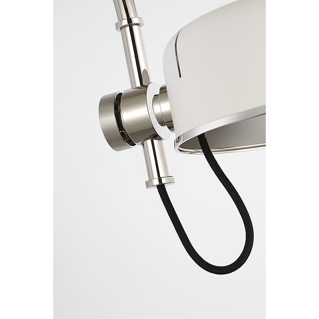 Oso 13" Articulating Arc Wall Light in Polished Nickel with Matte White Shade Designer: Thomas O'Brien Finish: Polished...