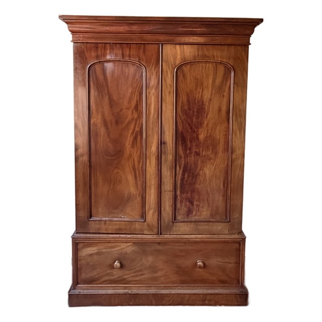 Antique 19th Century English Victorian Flame Mahogany Compactum Wardrobe – Radlay Smith, Skipton For Sale