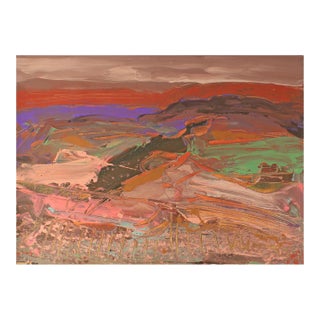 1980s “Deep Purple Dream” Abstract Acrylic Landscape Painting by Harry Hilson For Sale