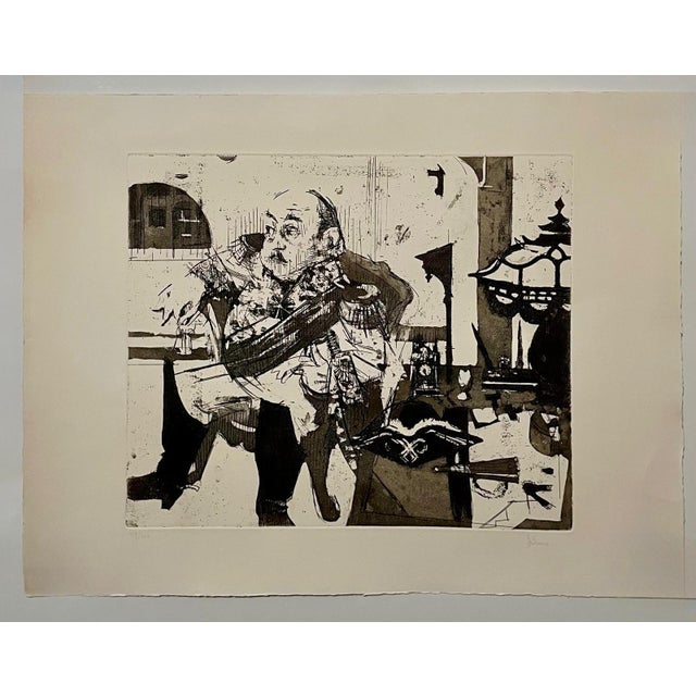 Realism Jack Levine, Jack Levine American Modernist Social Realist Wpa Artist Aquatint Etching For Sale - Image 3 of 4