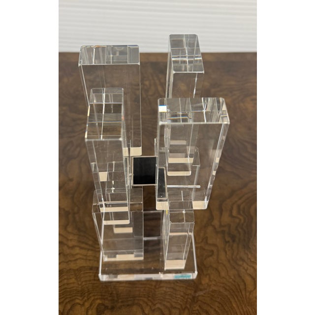 Transparent Hoya, Japan Crystal Motion Vase With Box For Sale - Image 8 of 12
