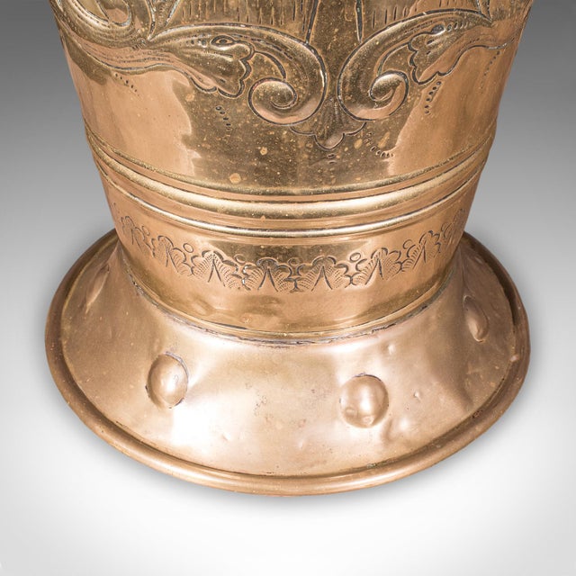 Antique Hotel Foyer Umbrella Stand, Dutch, Brass, Walking Stick Stand, Victorian For Sale - Image 11 of 12