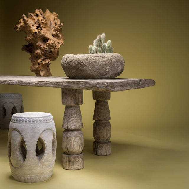 Wood Chinese Wabi Sabi Farm Table For Sale - Image 7 of 7