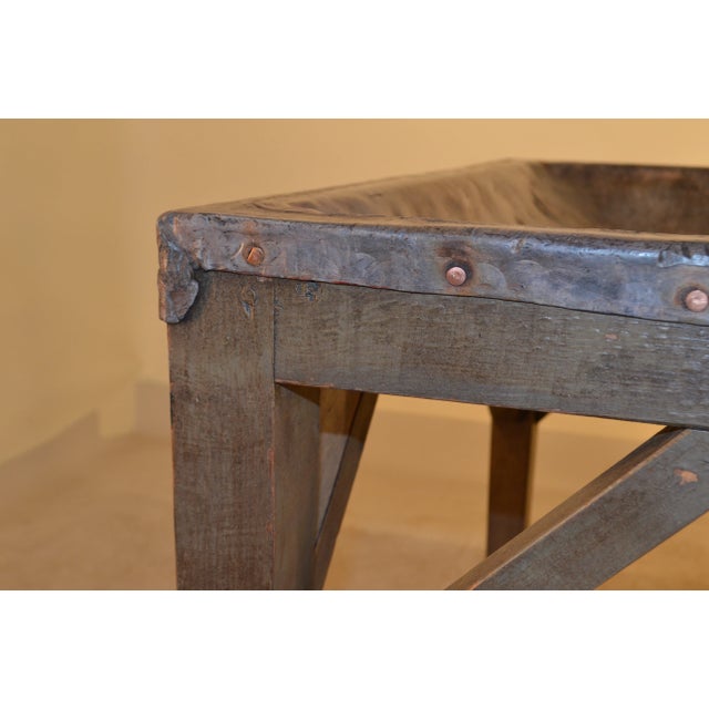 19th C English Dairy Table With Zinc Trough and Original Plug For Sale In Greensboro - Image 6 of 7