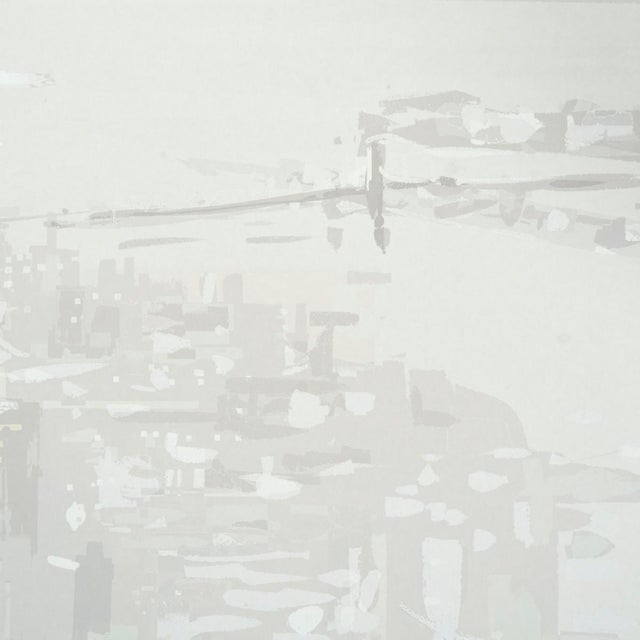 Schumacher SAMPLE - Schumacher x The New Yorker Pascal Campion's New York Skyline Wallpaper In Soft Gray For Sale - Image 4 of 6