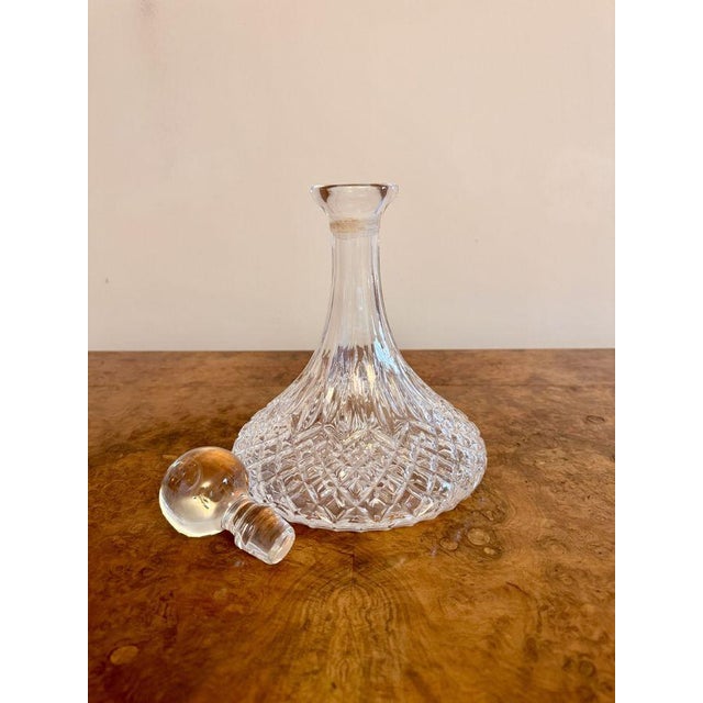 Antique Edwardian Cut Glass Ships Decanter, 1900 For Sale - Image 4 of 5