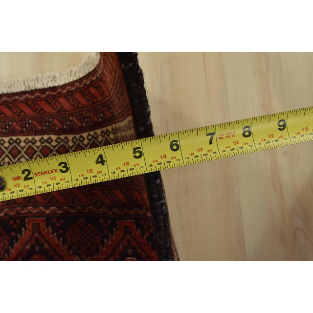 Baloch Rug 3’4” X 6’5” Black Wool Vintage Tribal Hand-Knotted Oriental Carpet For Sale - Image 10 of 12