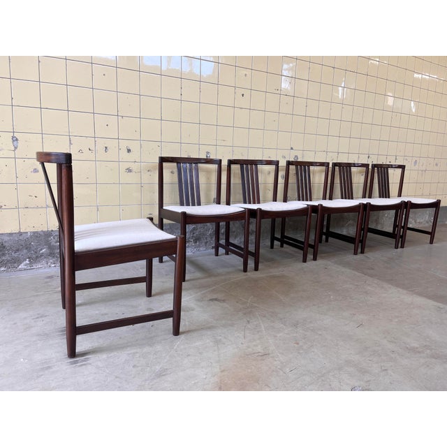 Brown Vintage Dining Chairs by Illum Wikkelsø, 1960s, Set of 6 For Sale - Image 8 of 9