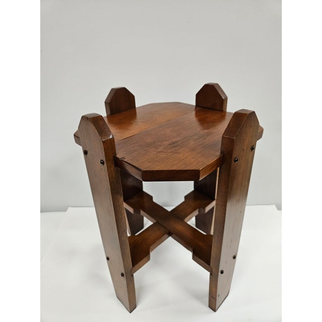 Early 20th Century Mahogany Arts and Crafts Mission Plant Stand For Sale - Image 5 of 14